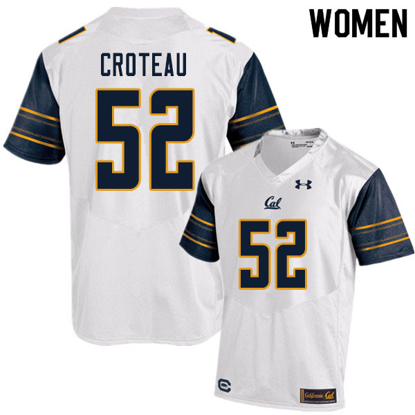 Women #52 Braxten Croteau Cal Bears UA College Football Jerseys Sale-White